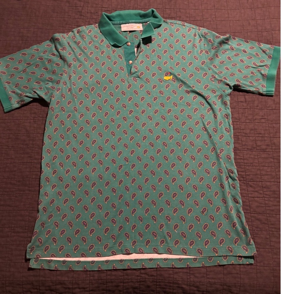 Vintage Augusta National Golf Shop Polo Shirt Masters Golf Paisley XL